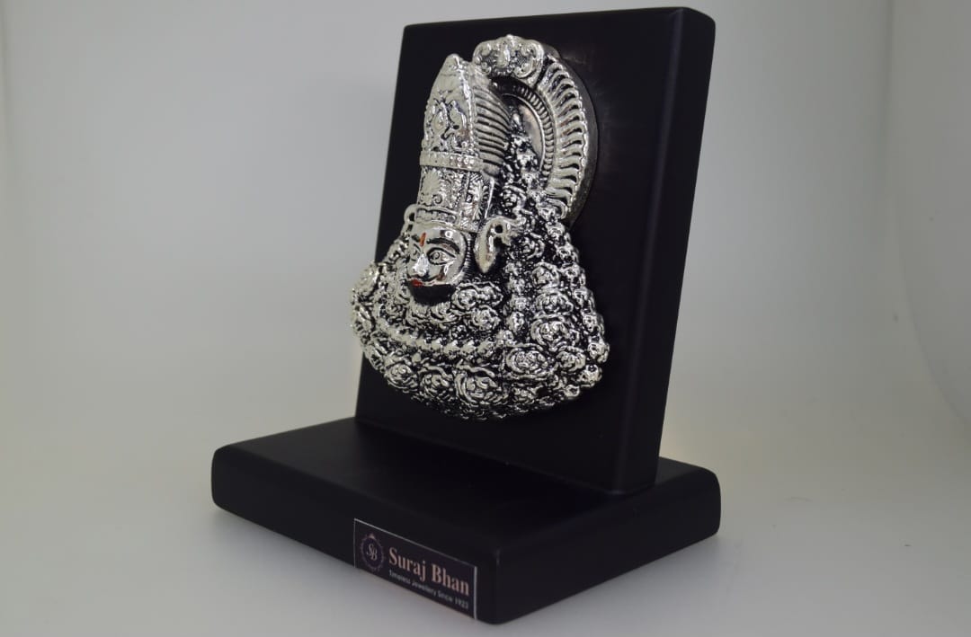 Suraj Bhan Jewellery Hub - Shyam Baba 999 Silver Plated Wooden Artwork